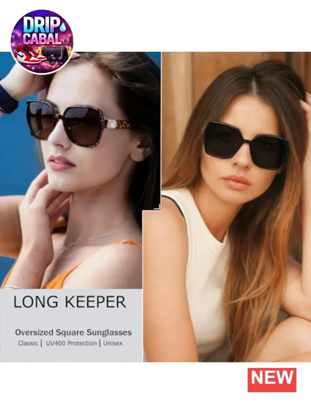 Oversized Square Sunglasses Women Vintage Crystal Retro Glasses UV400